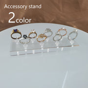 アクセサリースタンド リングスタンド 指輪スタンド リングホルダー ディスプレイスタンド アクセサリー用品 8個収納 クリア 透明 スクエア 四角 おしゃれ インテリア小物