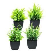 フェイクグリーン 4個組 人工観葉植物 造花 緑 鉢植え 枯れない インテリア 飾り リアル ホームガーデン 卓上 ベランダ 窓際 トイレ
