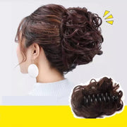 お団子ウィッグ ポイントウィッグ ヘアクリップ バンスクリップ 部分かつら つけ毛 エクステ お団子ヘア シニヨン風 ヘアアクセサリー ファッション小物 ヘアアレンジ 簡単 おしゃれ ボリュームアップ シンプル 黒 茶