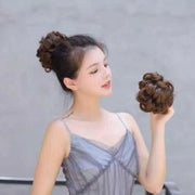 お団子ウィッグ ポイントウィッグ ヘアクリップ バンスクリップ 部分かつら つけ毛 エクステ お団子ヘア シニヨン風 ヘアアクセサリー ファッション小物 ヘアアレンジ 簡単 おしゃれ ボリュームアップ シンプル 黒 茶