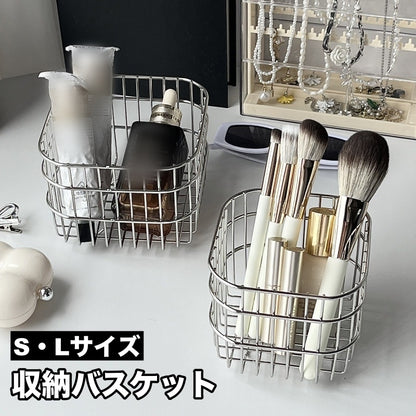 収納バスケット 小物入れ カゴ 収納ケース メッシュ 卓上 商品画像
