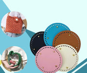 バッグ用底板 バッグ底 レザー調 底鋲 リベット付き 円形 フェイクレザー DIY ハンドメイド 手作り 手芸用品 バッグ制作 鞄制作 編み付け