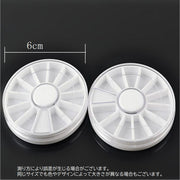 ネイルケース 単品 1個 ネイルアート用品 収納 円形 丸型 回転式 12枠 仕切り付き セルフネイル パーツ 仕分け 無地 ホワイト 白 シンプル 便利
