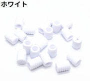 コードストッパー 40個セット 40個入り コードロック 紐ストッパー ロープストッパー 紐止め 留め具 円柱形 円筒 プラスチック製 シンプル 紐調整 手芸 ハンドメイド DIY 手作り 黒 白 単色