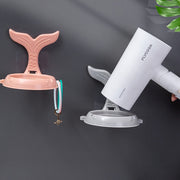 ドライヤーホルダー ドライヤー収納 壁掛け スタンド 穴あけ不要 工具不要 取り付け簡単 洗面所 脱衣所 魚 人魚 おしゃれ シンプル 便利