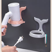 ドライヤーホルダー ドライヤー収納 壁掛け スタンド 穴あけ不要 工具不要 取り付け簡単 洗面所 脱衣所 魚 人魚 おしゃれ シンプル 便利