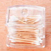 綿棒ケース コットンケース 綿棒入れ 蓋付き 防塵 クリア 透明 小物入れ 多機能 整理 可愛い シンプル 便利 コスメ収納 コスメ用品 メイク小物