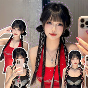 エクステンション 左右2個セット エクステ 付け毛 つけ毛 レディース 女性 ファッション小物 編み込み おしゃれ お洒落 普段使い コスプレ 仮装 変装 カラバリ豊富
