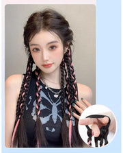 エクステンション 左右2個セット エクステ 付け毛 つけ毛 レディース 女性 ファッション小物 編み込み おしゃれ お洒落 普段使い コスプレ 仮装 変装 カラバリ豊富