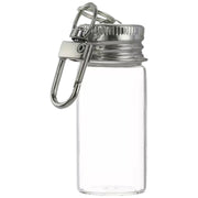 ガラス小瓶 5個組 蓋 フタ キャップ カン付き カラビナ ナスカン バッグチャーム キーホルダー 小物入れ 容器 透明 クリア