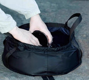 折りたたみバケツ 8.5L 布バケツ 収納袋付き 持ち手 洗面器 軽量 携帯 アウトドア キャンプ 釣り 洗濯 洗車 旅行 足湯 掃除 水汲み ハイキング 緊急用 洗いおけ 洗い桶 たらい 便利