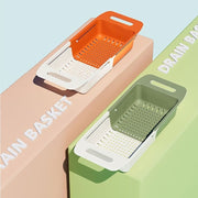 水切りラック 伸縮式 水切りかご シンクバスケット シンク内 プラスチック製 キッチン収納 台所用品 大容量 省スペース 食器乾燥 食器 コップ