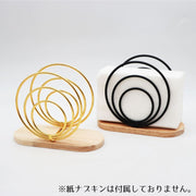 ナプキンスタンド ペーパーナプキンホルダー 紙ナプキン立て キッチン用品 金属製 木製土台付き 卓上インテリア おしゃれ 北欧風
