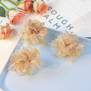 アクセサリーパーツ 単品 フラワーモチーフ フェイクパール 花びら 花弁 造花 シフォン レース 材料 素材 DIY 手芸 ハンドメイド 手作り 髪飾り 上品 豪華 エレガント かわいい おしゃれ