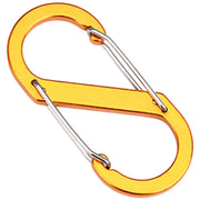 カラビナ 2個セット S字 8の字 キーホルダー キーフック アウトドア 登山 クライミング キャンプ 釣り アウトレジャー トレッキング 便利