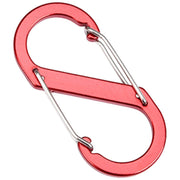 カラビナ 2個セット S字 8の字 キーホルダー キーフック アウトドア 登山 クライミング キャンプ 釣り アウトレジャー トレッキング 便利