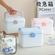 救急箱 薬入れ 薬ケース ファーストエイドボックス 2層 2段 持ち手付き ロック付き 大容量 たっぷり 常備薬 箱 整理整頓 収納 小物入れ シンプル おしゃれ かわいい ナチュラル 便利