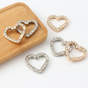 カラビナ キーホルダー ハート型 5個セット アクセサリーパーツ 留め具 金具 小さい ミニ メタル ハンドメイド DIY 手芸 クラフト材料 かわいい おしゃれ