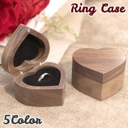 リングケース アクセサリーケース ジュエリーボックス 指輪ケース リングボックス アクセサリーボックス ジュエリーケース 収納ボックス 収納ケース マグネット開閉 ピアス ハート かわいい キュート 木目 指輪 リング ゆびわ プレゼント 贈り物 保管 収納