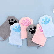ペット用タオル 単品 片手用 バスタオル ボディタオル 猫 ネコ ねこ 犬 イヌ いぬ 手袋型 グローブ ミトン ループ付き お風呂 体洗い シャワー 足拭き 吸水 速乾