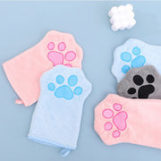 ペット用タオル 単品 片手用 バスタオル ボディタオル 猫 ネコ ねこ 犬 イヌ いぬ 手袋型 グローブ ミトン ループ付き お風呂 体洗い シャワー 足拭き 吸水 速乾