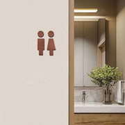 トイレサインプレート トイレピクト トイレマーク ドアプレート 標識 イラスト 男性 女性 男 女 案内板 木製 ウッド お手洗い 化粧室 便所 TOILET 店舗 お店 ブラウン 茶色 ナチュラル お洒落