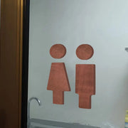 トイレサインプレート トイレピクト トイレマーク ドアプレート 標識 イラスト 男性 女性 男 女 案内板 木製 ウッド お手洗い 化粧室 便所 TOILET 店舗 お店 ブラウン 茶色 ナチュラル お洒落