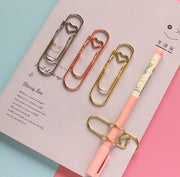 クリップ ペンホルダー ５個セット ペーパークリップ 文房具 書類クリップ メモクリップ メタルカラー シンプル 文具 事務用品 定番 ベーシック かわいい おしゃれ キュート 便利グッズ プレゼント 学校 オフィス 金色 ピンク 銀色