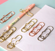 クリップ ペンホルダー ５個セット ペーパークリップ 文房具 書類クリップ メモクリップ メタルカラー シンプル 文具 事務用品 定番 ベーシック かわいい おしゃれ キュート 便利グッズ プレゼント 学校 オフィス 金色 ピンク 銀色