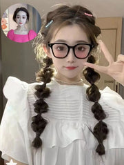 エクステ 単品 1本 エクステンション ヘアゴム付き 三つ編み ロング 付け毛 つけ髪 単色 ミックス レディース 女性 ヘアアクセサリー ヘアアレンジ おしゃれ 可愛い
