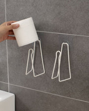 トイレットペーパーホルダー ロールペーパーホルダー 単品 1個 日用品 トイレ用品 粘着テープ 壁掛け 引っ掛け 壁面 取付簡単 収納 シンプル 便利 スタイリッシュ 省スペース