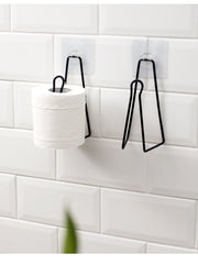 トイレットペーパーホルダー ロールペーパーホルダー 単品 1個 日用品 トイレ用品 粘着テープ 壁掛け 引っ掛け 壁面 取付簡単 収納 シンプル 便利 スタイリッシュ 省スペース