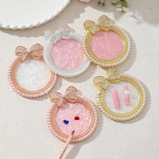 ネイルパレット 調色パレット ネイル皿 ネイルアート用品 ネイルサロン用品 リボン ラインストーン ジェルネイル セルフネイル かわいい おしゃれ きらきら