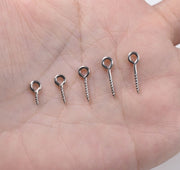ネジ式ヒートン 100個 ステンレス 接続金具 8mm 10mm 12mm 14mm 16mm アクセサリーパーツ ハンドメイド 手芸 DIY