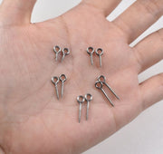 ネジ式ヒートン 100個 ステンレス 接続金具 8mm 10mm 12mm 14mm 16mm アクセサリーパーツ ハンドメイド 手芸 DIY