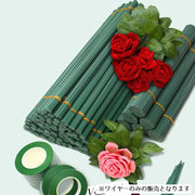 フラワーワイヤー 造花用の茎 10本セット 40cm 太さ2mm フラワー クラフト 手芸 DIY用 花芸素材 曲げ可能 人工花茎 手作りキット 造花 花束 ギフト 造花材料