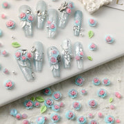 ネイルパーツ 40個セット ネイルアート 3D 立体 ネイル パーツ 飾り デコ 花 バラ 薔薇 かわいい おしゃれ キレイ セルフネイル デコレーション