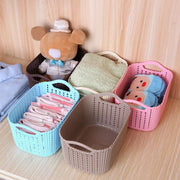 お風呂バスケット ランドリーバスケット 洗濯カゴ 手提げバッグ 小物入れ おもちゃ収納 編み籠風 大容量 軽量 多機能 持ち手付き