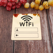 サインプレート WiFi ボード 看板 標識 ステッカー 粘着式 壁面 貼り付け ゲスト用 お客様用 ID パスワード記入 スクエア型 店舗 カフェ