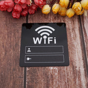 サインプレート WiFi ボード 看板 標識 ステッカー 粘着式 壁面 貼り付け ゲスト用 お客様用 ID パスワード記入 スクエア型 店舗 カフェ