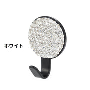 粘着フック ウォールフック 壁掛け 貼り付け 穴あけ不要 取り付け簡単 吊り下げ 引っ掛け 丸型 ラウンド型 ラインストーン 小物掛け 収納 整理整頓 日用品雑貨 鍵 メガネ サングラス 玄関 リビング
