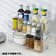 調味料ラック 収納ラック 整理ボックス キッチン整理用品 クリア 透明 調味料 卓上 机上 小物収納 化粧品 文房具 キッチン