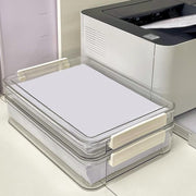 書類収納ケース A4サイズ 蓋付き 縦置き 横置き 卓上収納 事務用品 書類整理 オフィス収納 机上 防塵 クリアカラー 中が見える 多用途 フタ 文房具