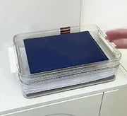 書類収納ケース A4サイズ 蓋付き 縦置き 横置き 卓上収納 事務用品 書類整理 オフィス収納 机上 防塵 クリアカラー 中が見える 多用途 フタ 文房具