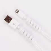 ケーブルプロテクター 充電ケーブル保護カバー 2個セット ケーブルカバー ケーブルガード 断線防止 ツイスト スパイラル くるくる ケーブル保護 USBケーブル 充電ケーブル 家電ケーブル 多用途 シンプル かわいい ソフト やわらかい 白 黒 ピンク 緑 青 黄 灰