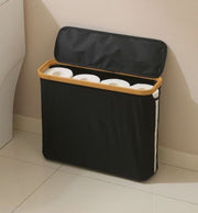 トイレットペーパー収納ボックス 蓋付き 折りたたみ式 組み立て簡単 トイレットペーパーケース ストッカー ランドリー収納 大容量 フタ付き 防塵 ほこり防止 スリム 省スペース スッキリ 洗面所 生活用品 便利