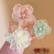 ハンドメイドパーツ アクセサリーパーツ デコレーションパーツ 同色2個セット 花 フラワー クラフト ハンドメイド DIY 手芸 装飾 飾りつけ アクセサリー コサージュ 結婚式 シフォン かわいい おしゃれ 髪飾り