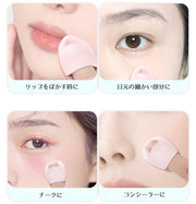メイクパフ ミニサイズ スポンジ クッション 指用 フィンガーパフ 同色4個セット ファンデーション コンシーラー パウダー リップぼかし しずく型 かわいい おしゃれ メイク道具 お化粧グッズ メイク小物