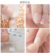 ネイル用両面テープ 5枚セット ネイルチップ用シール ネイルアート用品 グミシール ネイル接着剤 付け爪 セルフネイル 5シート 固定 粘着式 貼り付け 接着テープ 粘着グミ ネイルシール クリアカラー