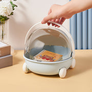 収納ケース 収納ボックス 小物入れ ベビーカー型 ドーム型 蓋付き 持ち手付き 車輪付き 透明 クリア 中身が見える デスクオーガナイザー 整理整頓 片付け 収納 かわいい